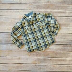 Gymboree Yellow Plaid Long-Sleeve, Collared, Button-Up Shirt 4Y